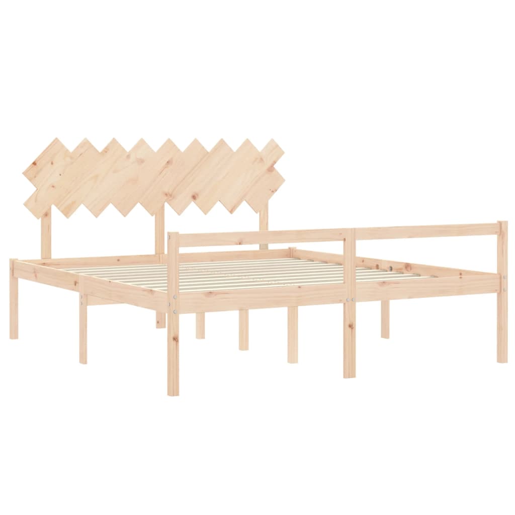 Senior Bed without Mattress Super King Size Solid Wood