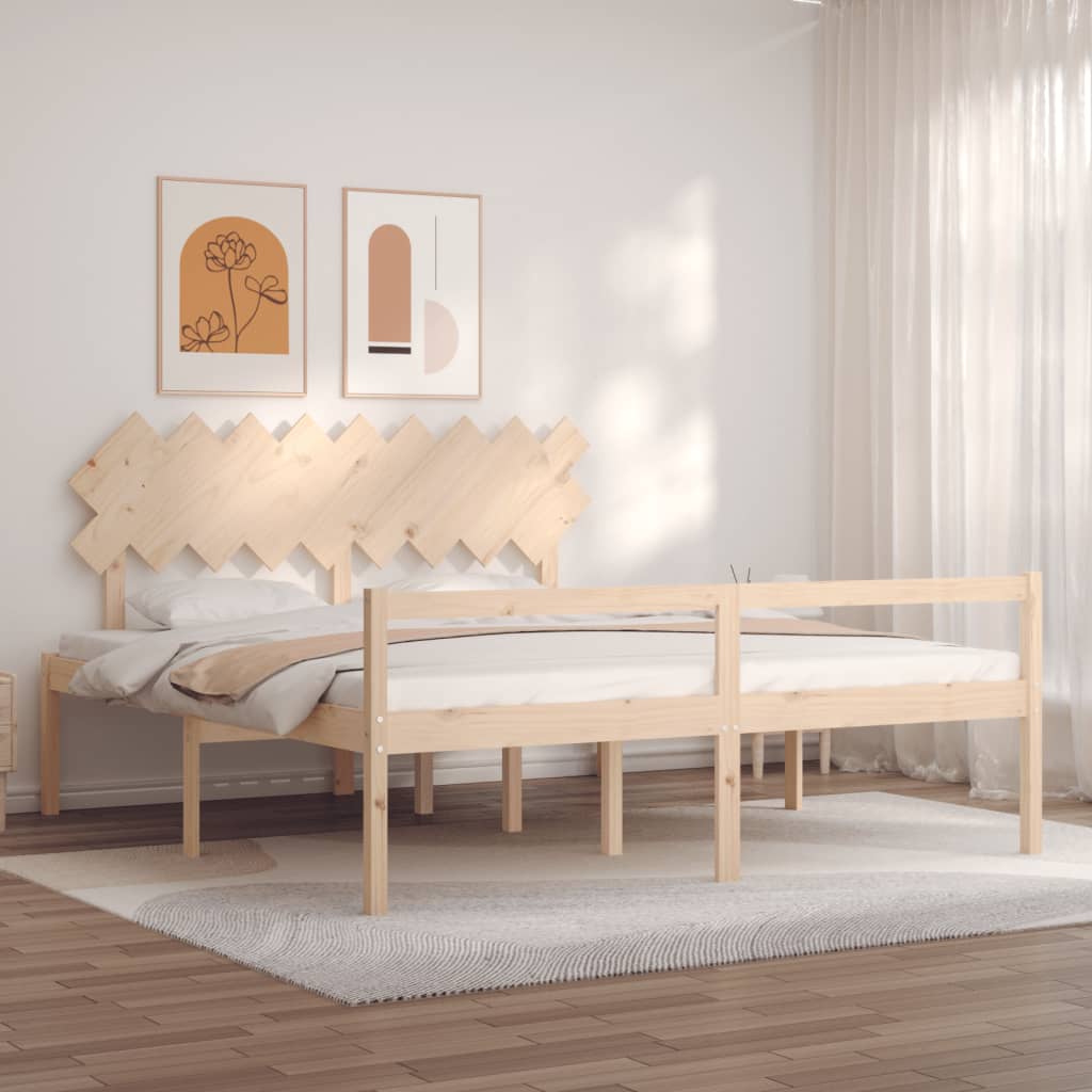 Senior Bed without Mattress Super King Size Solid Wood