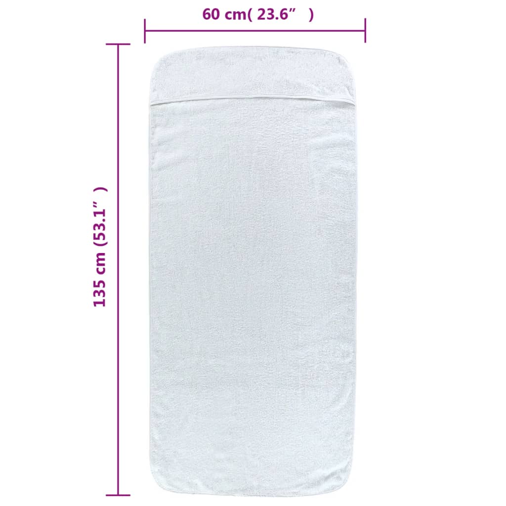 Beach Towels 4 pcs White 60x135 cm Fabric 400 GSM