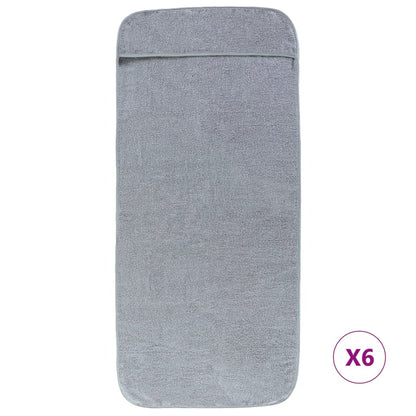 Beach Towels 6 pcs Grey 60x135 cm Fabric 400 GSM