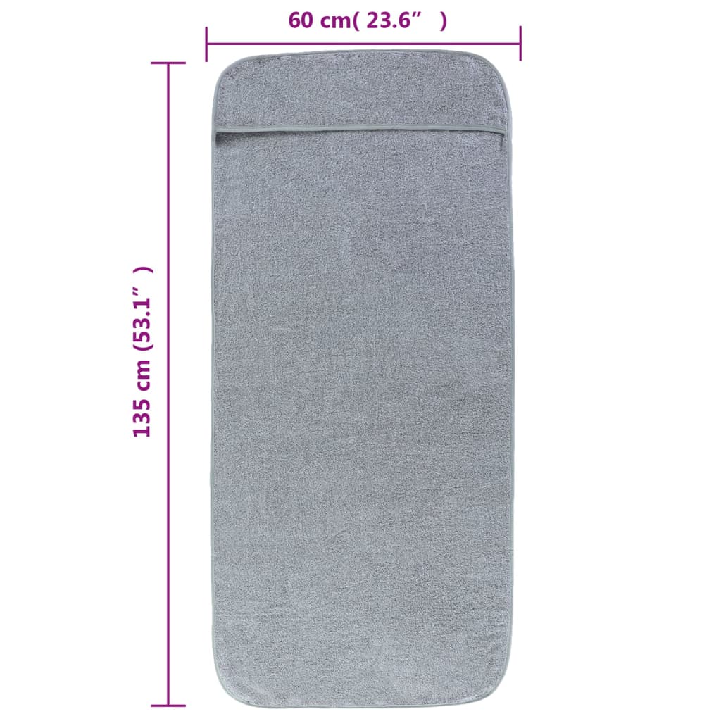 Beach Towels 6 pcs Grey 60x135 cm Fabric 400 GSM