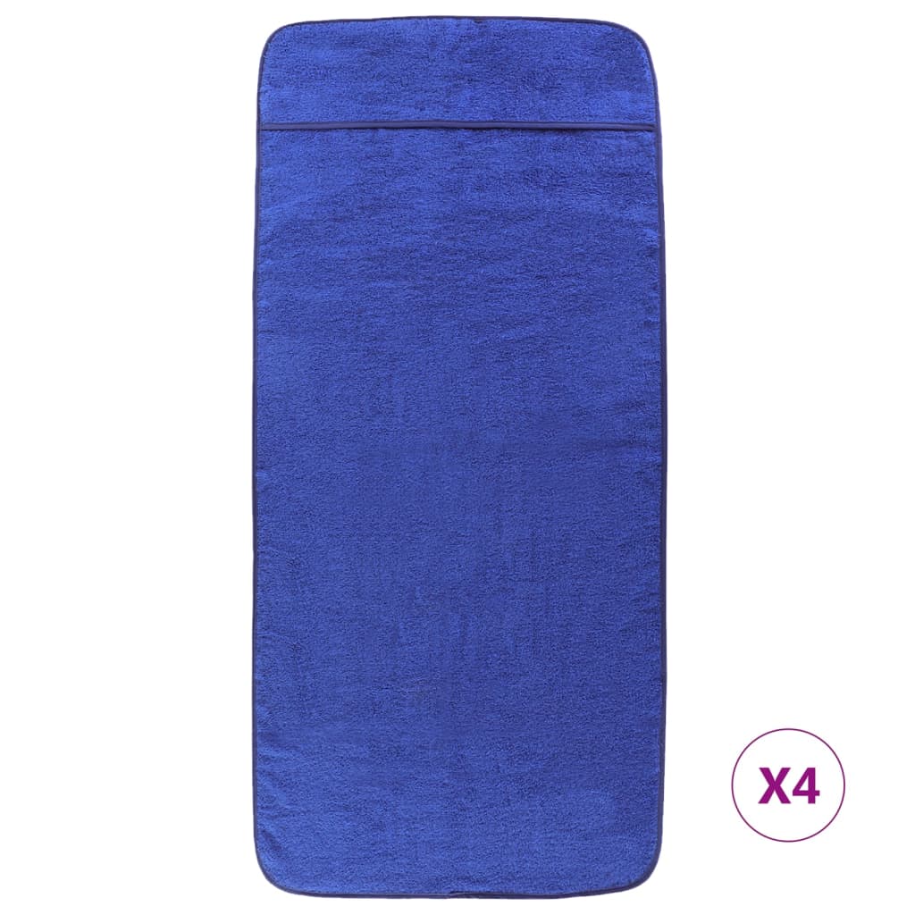 Beach Towels 4 pcs Royal Blue 60x135 cm Fabric 400 GSM