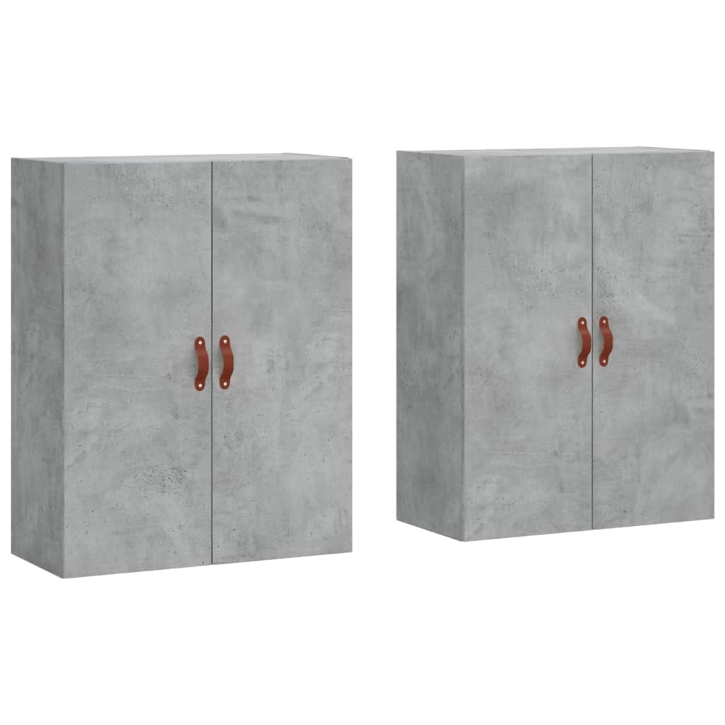 Wall Mounted Cabinets 2 pcs Concrete Grey 69.5x34x90 cm