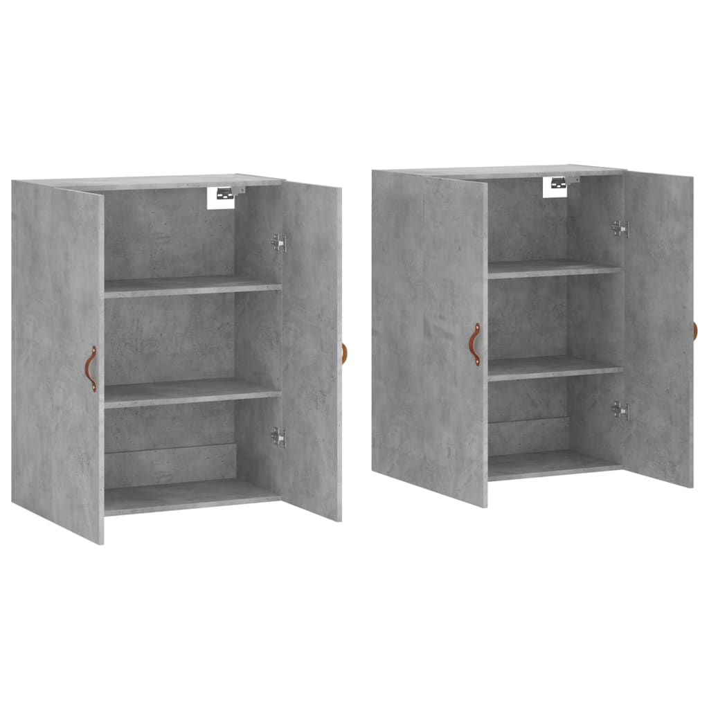 Wall Mounted Cabinets 2 pcs Concrete Grey 69.5x34x90 cm