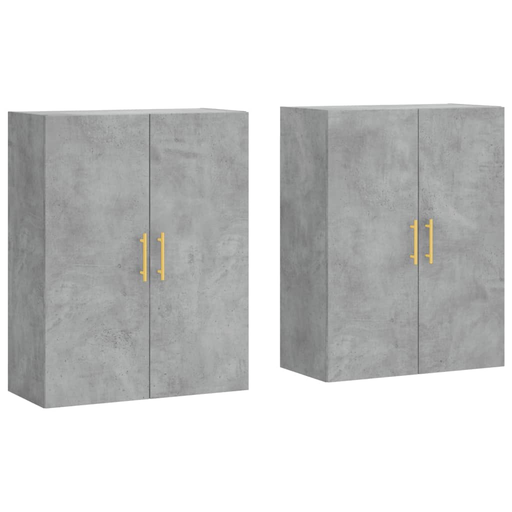 Wall Mounted Cabinets 2 pcs Concrete Grey 69.5x34x90 cm