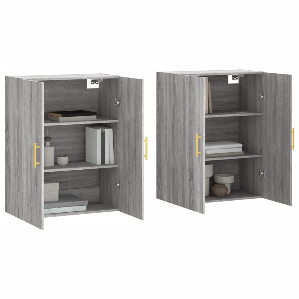 Wall Mounted Cabinets 2 pcs Grey Sonoma 69.5x34x90 cm