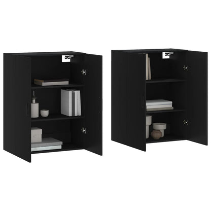 Wall Mounted Cabinets 2 pcs Black 69.5x34x90 cm