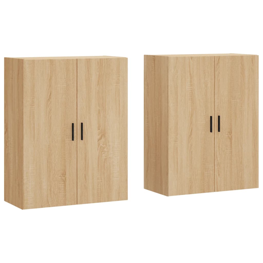 Wall Mounted Cabinets 2 pcs Sonoma Oak 69.5x34x90 cm