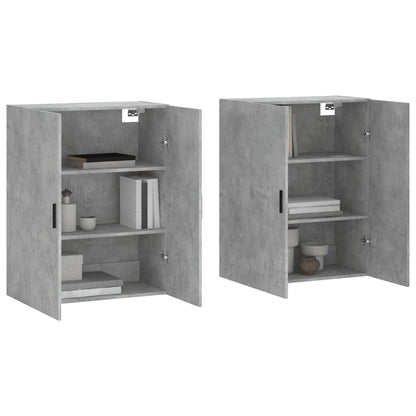 Wall Mounted Cabinets 2 pcs Concrete Grey 69.5x34x90 cm