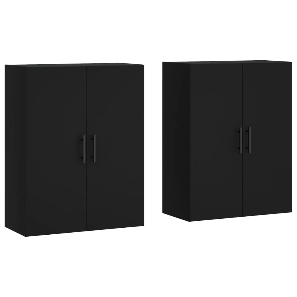 Wall Mounted Cabinets 2 pcs Black 69.5x34x90 cm