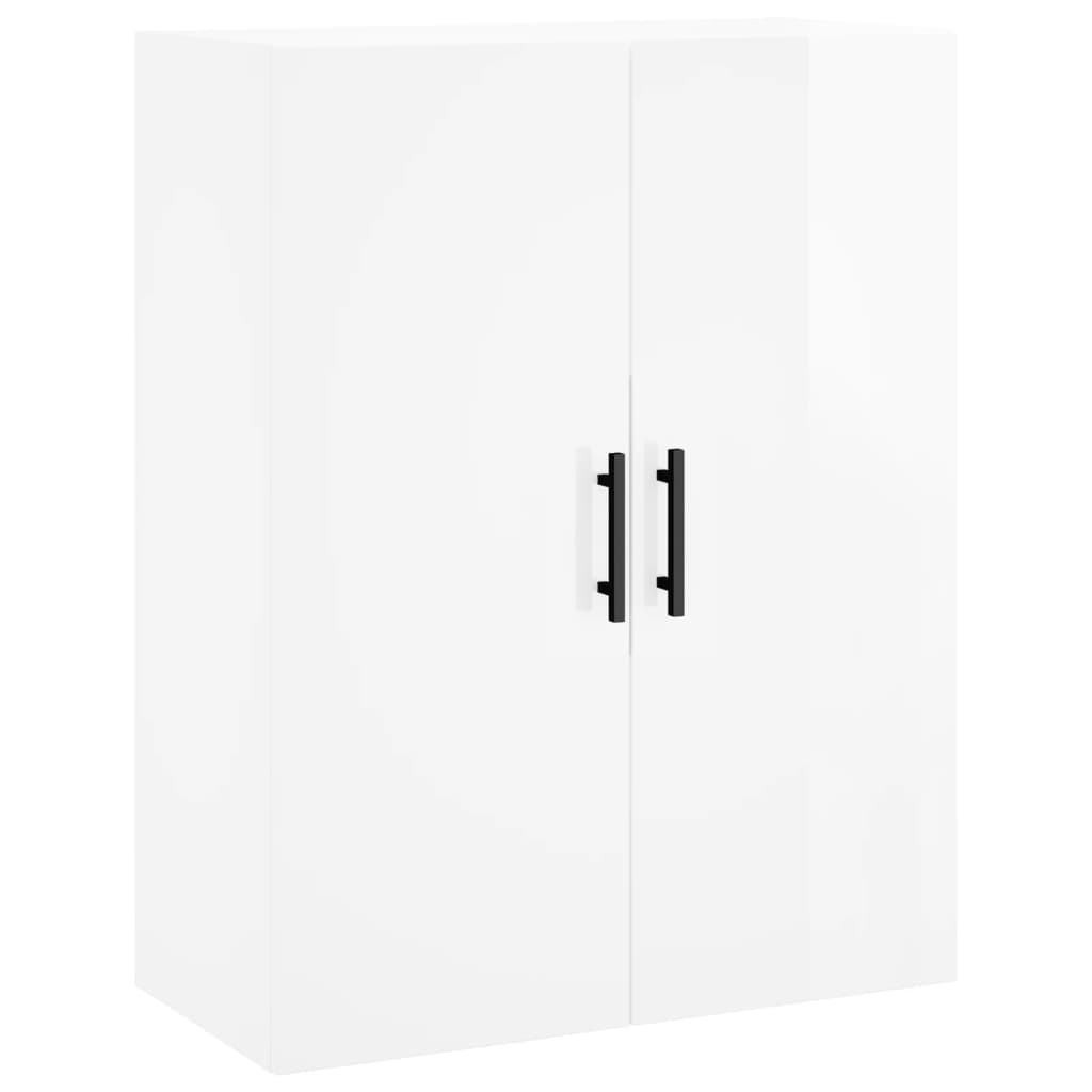 Wall Mounted Cabinets 2 pcs High Gloss White 69.5x34x90 cm