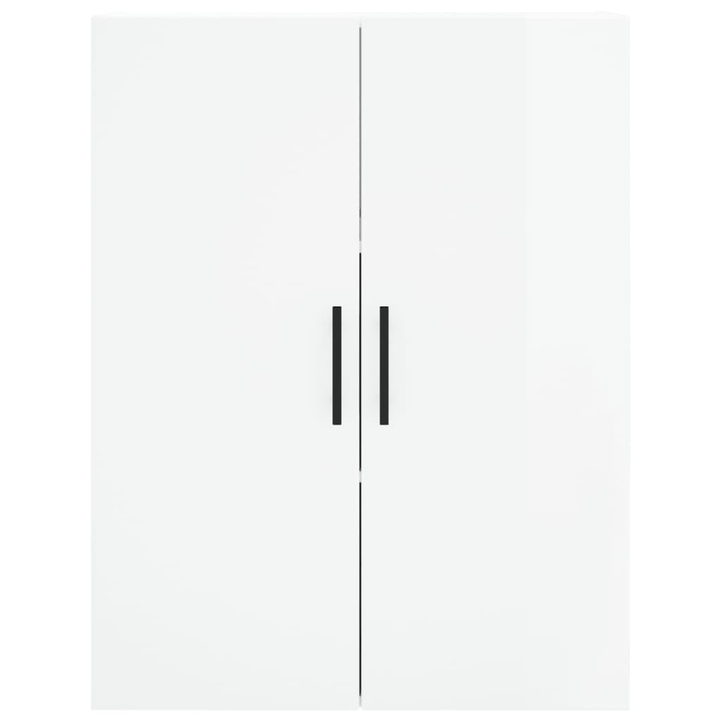 Wall Mounted Cabinets 2 pcs High Gloss White 69.5x34x90 cm