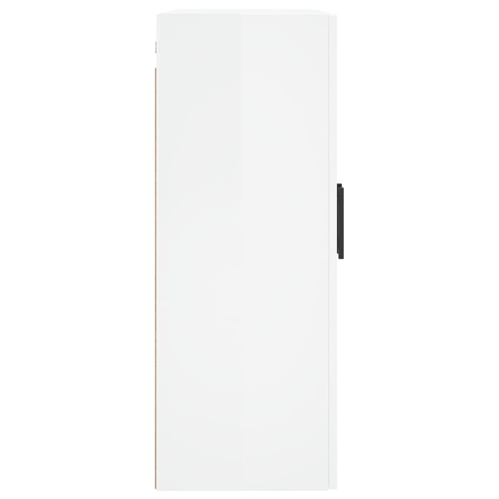 Wall Mounted Cabinets 2 pcs High Gloss White 69.5x34x90 cm