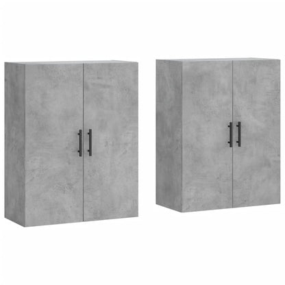 Wall Mounted Cabinets 2 pcs Concrete Grey 69.5x34x90 cm