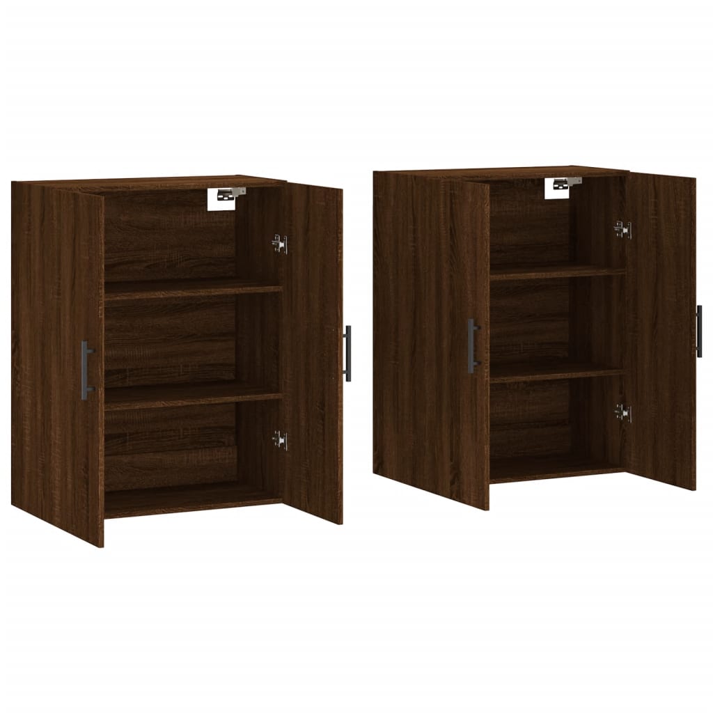 Wall Mounted Cabinets 2 pcs Brown Oak 69.5x34x90 cm