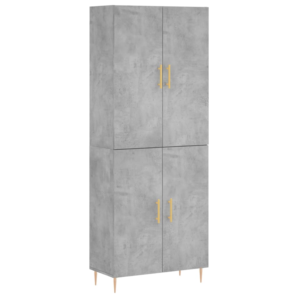 Highboard Concrete Grey 69.5x34x180 cm Engineered Wood