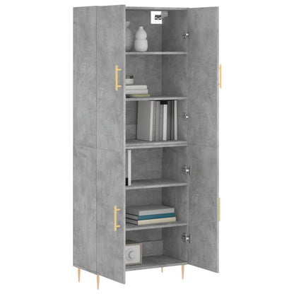 Highboard Concrete Grey 69.5x34x180 cm Engineered Wood