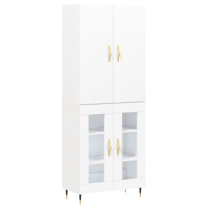 Highboard White 69.5x34x180 cm Engineered Wood