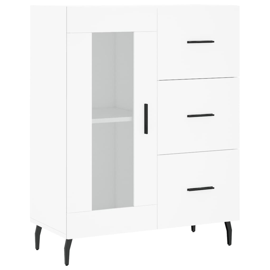 Highboard White 69.5x34x180 cm Engineered Wood