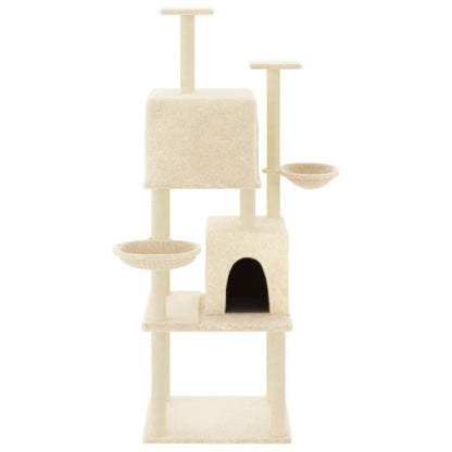 Cat Tree with Sisal Scratching Posts Cream 180 cm