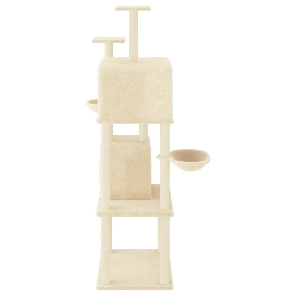 Cat Tree with Sisal Scratching Posts Cream 180 cm