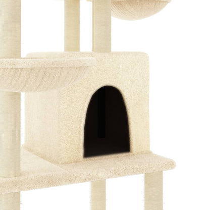 Cat Tree with Sisal Scratching Posts Cream 180 cm