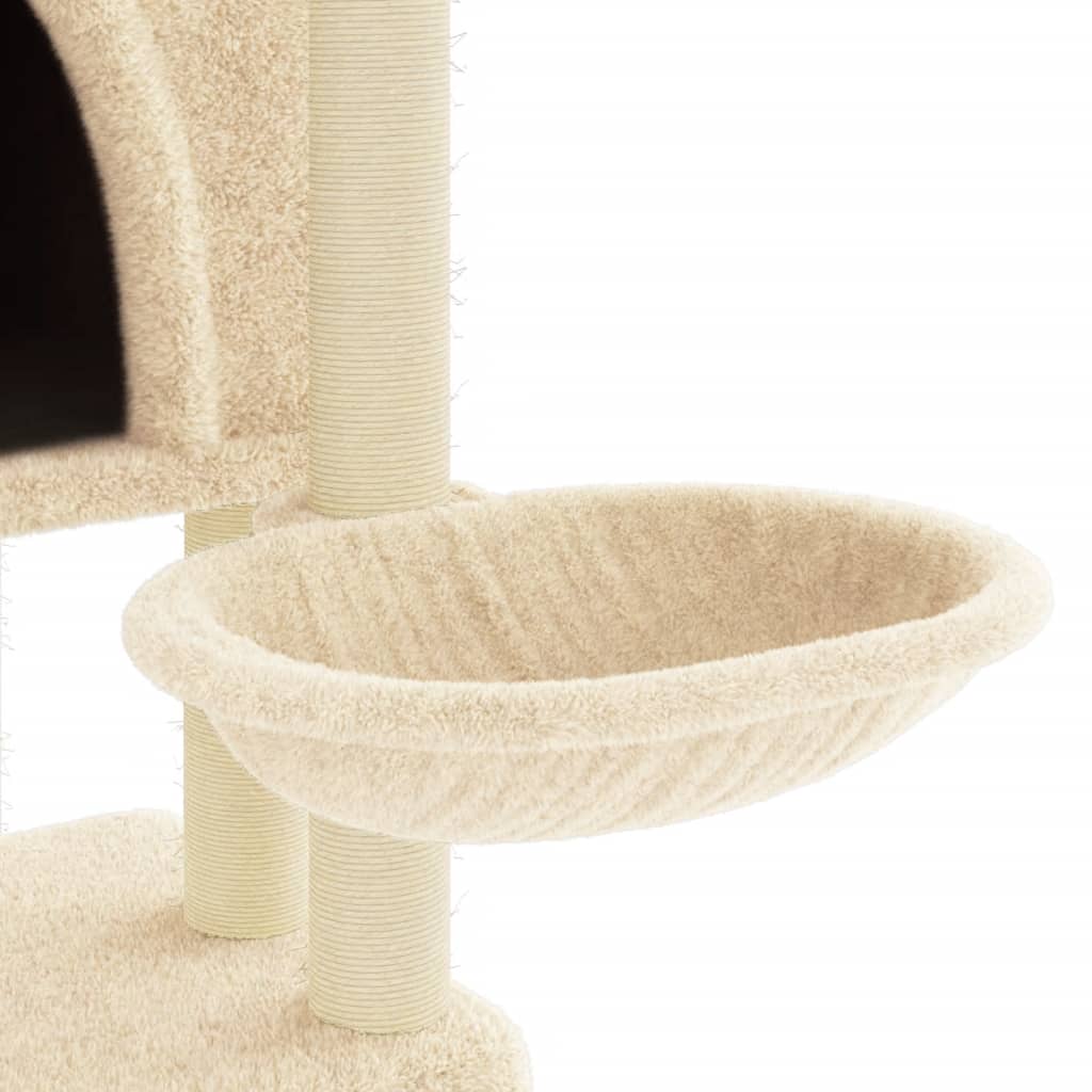 Cat Tree with Sisal Scratching Posts Cream 180 cm