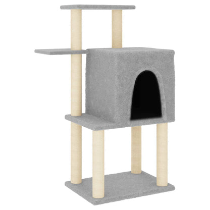 Cat Tree with Sisal Scratching Posts Light Grey 97 cm