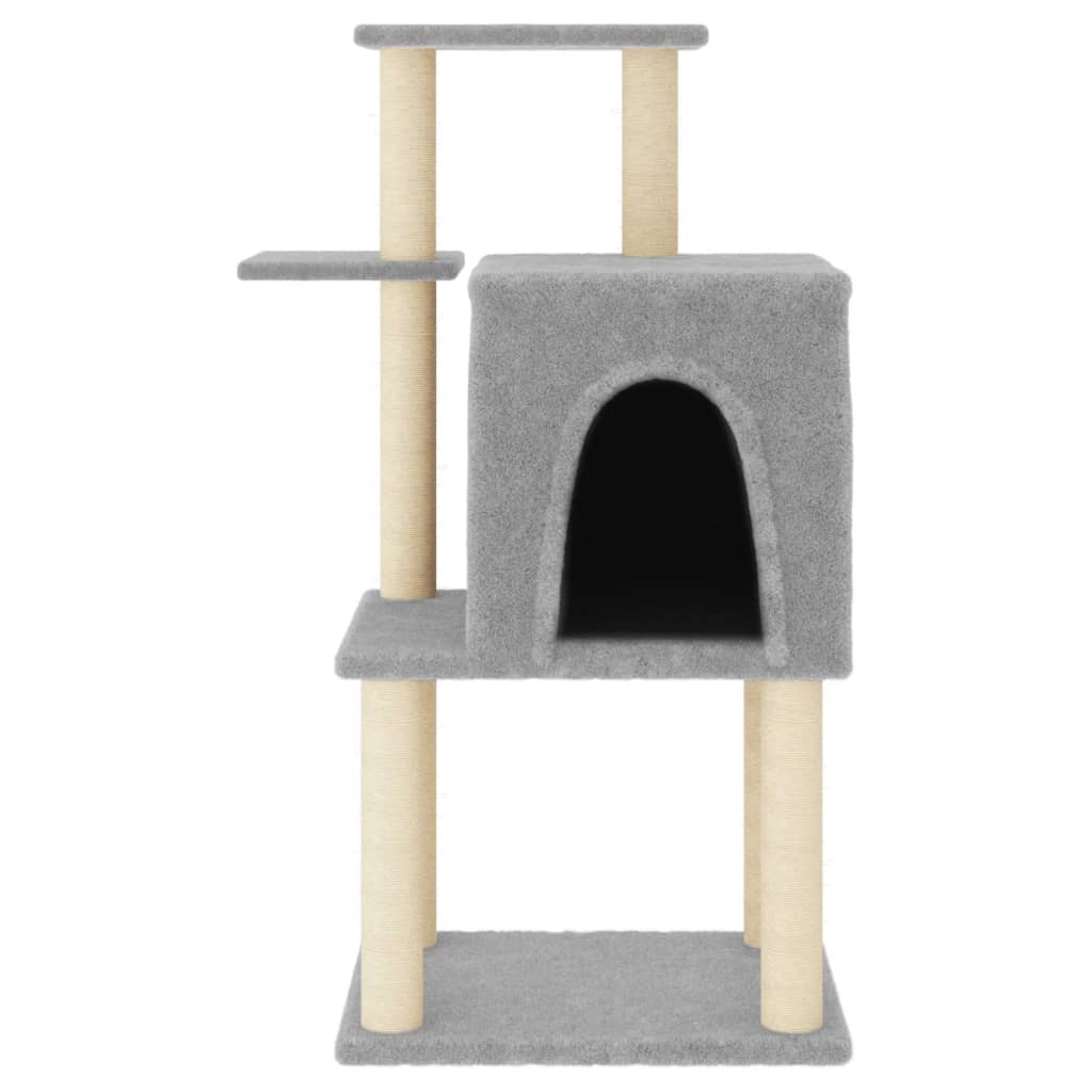 Cat Tree with Sisal Scratching Posts Light Grey 97 cm