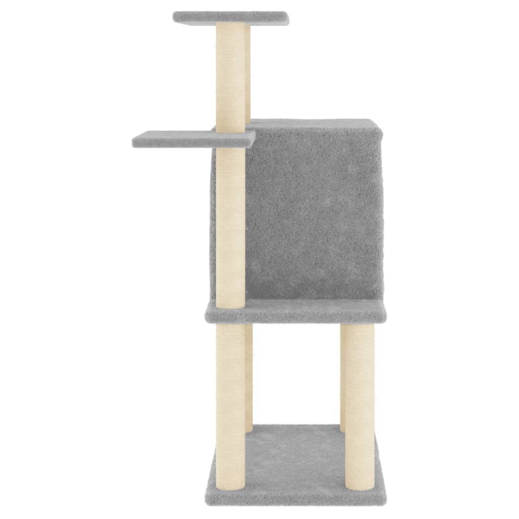 Cat Tree with Sisal Scratching Posts Light Grey 97 cm