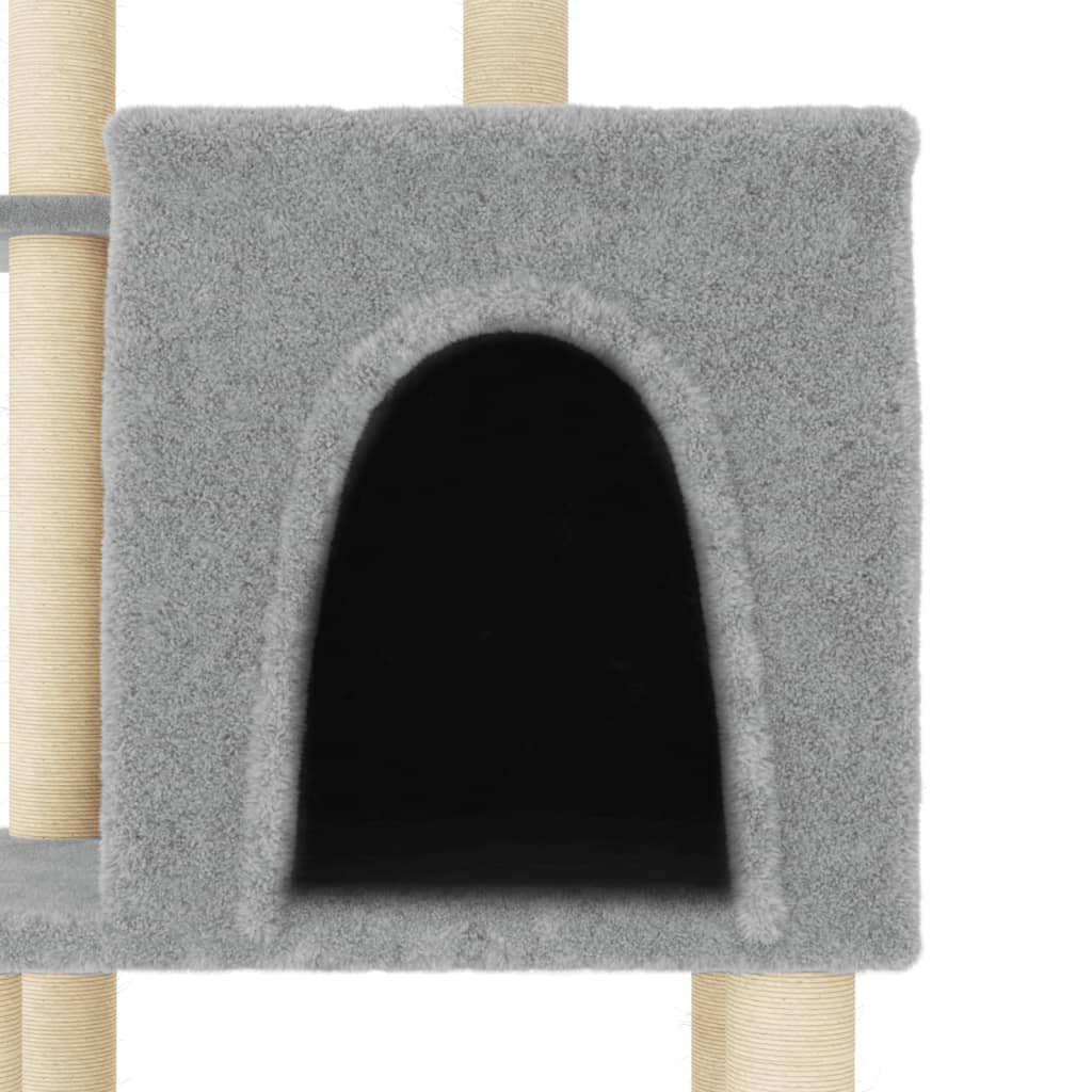 Cat Tree with Sisal Scratching Posts Light Grey 97 cm