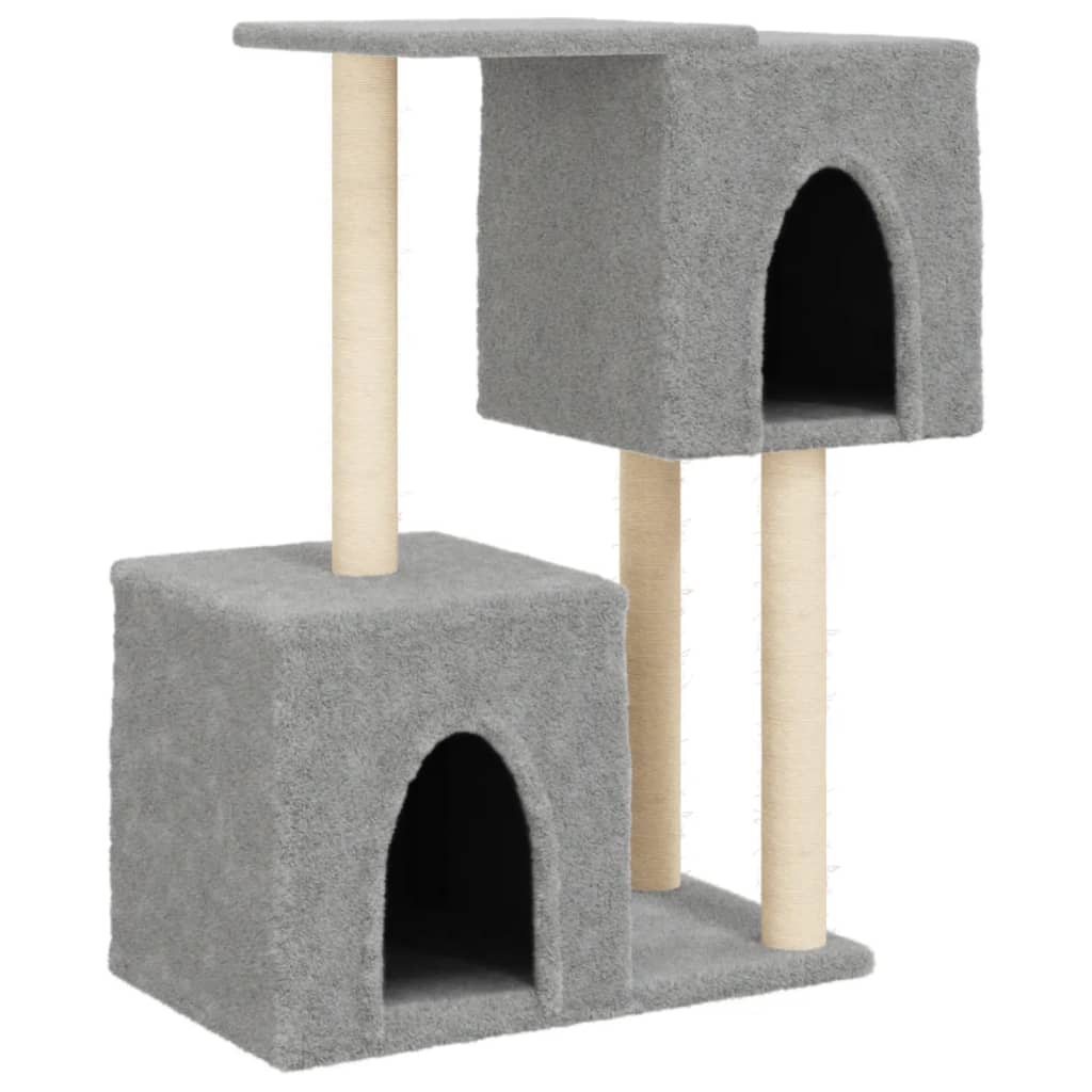 Cat Tree with Sisal Scratching Posts Light Grey 86 cm