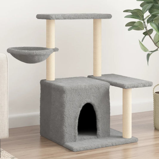 Cat Tree with Sisal Scratching Posts Light Grey 83 cm