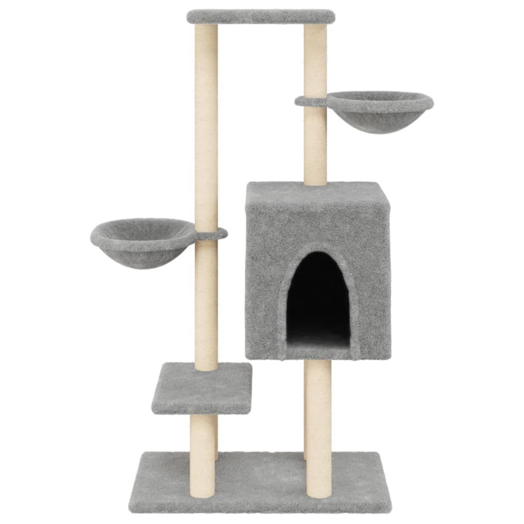 Cat Tree with Sisal Scratching Posts Light Grey 117 cm