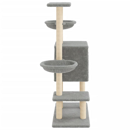 Cat Tree with Sisal Scratching Posts Light Grey 117 cm