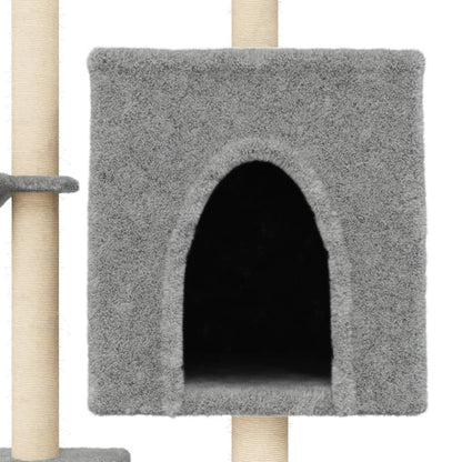 Cat Tree with Sisal Scratching Posts Light Grey 117 cm