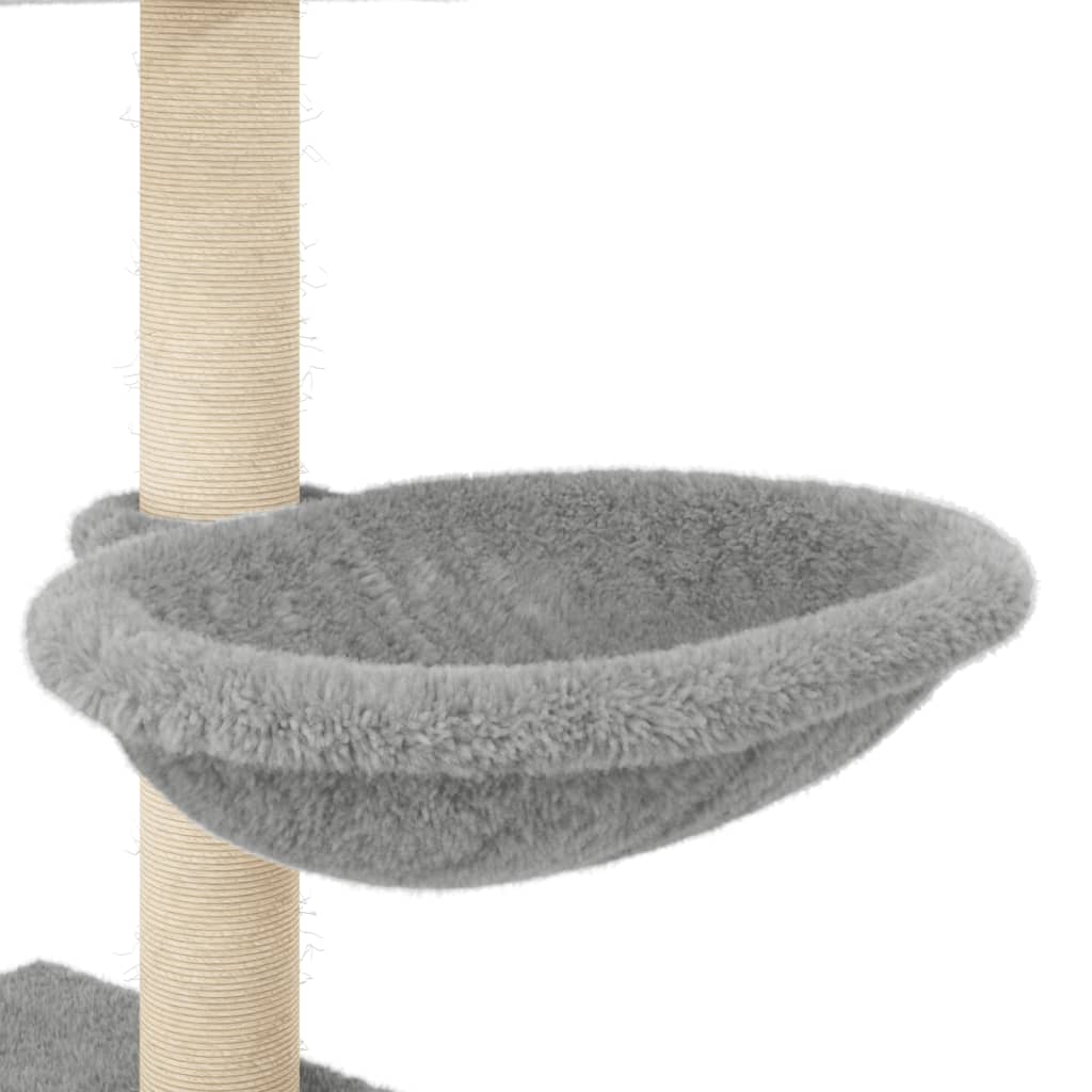 Cat Tree with Sisal Scratching Posts Light Grey 117 cm