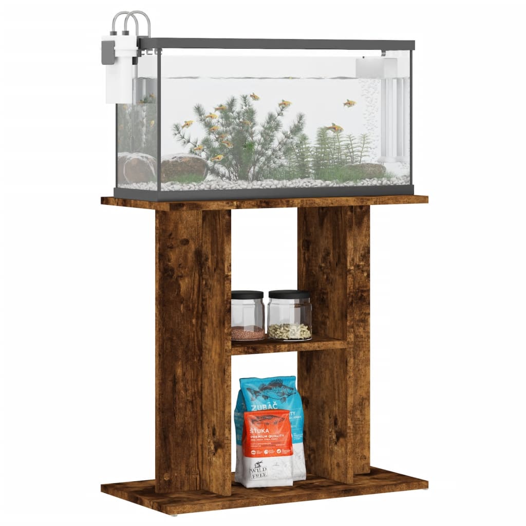 Aquarium Stand Smoked Oak 60x30x60 cm Engineered Wood