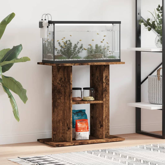 Aquarium Stand Smoked Oak 60x30x60 cm Engineered Wood