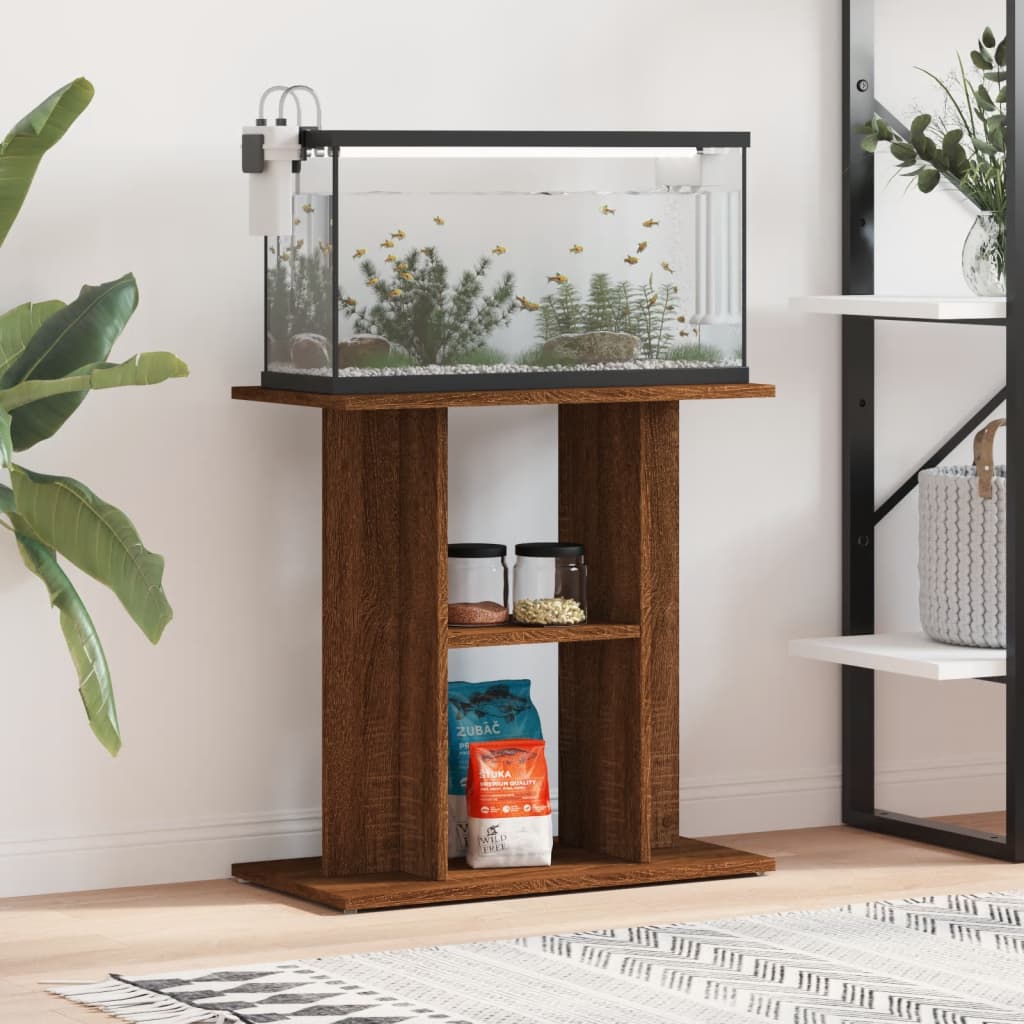 Aquarium Stand Brown Oak 60x30x60 cm Engineered Wood