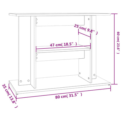 Aquarium Stand White 80x35x60 cm Engineered Wood