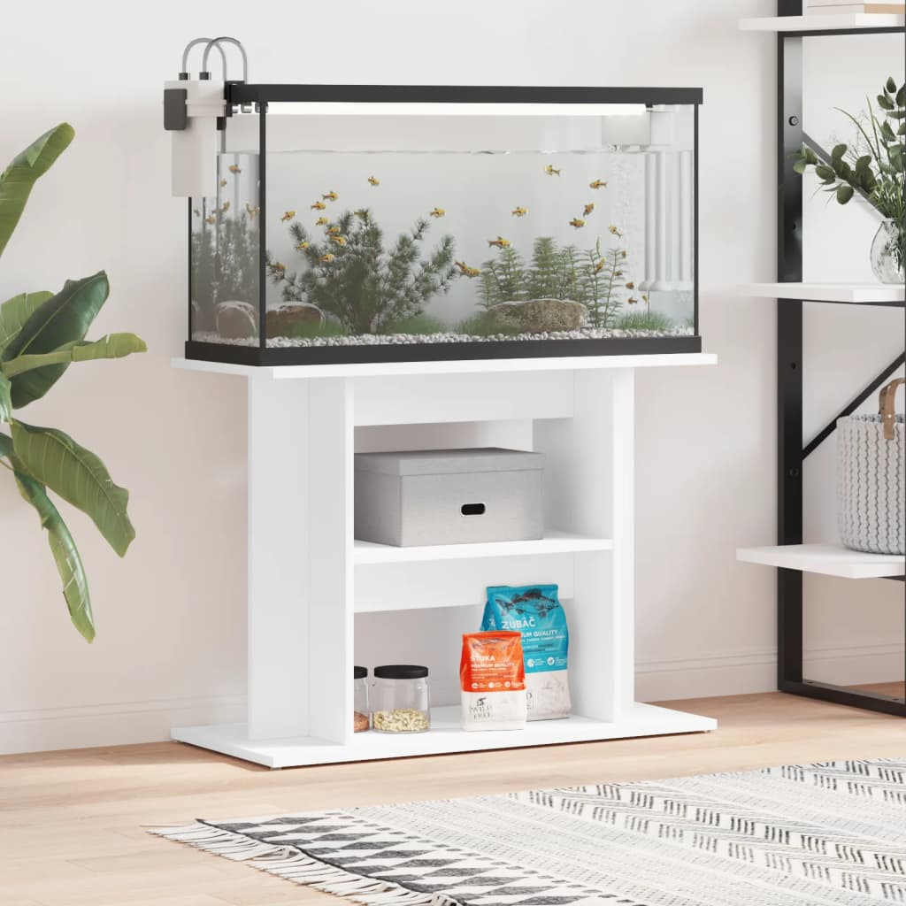 Aquarium Stand White 80x35x60 cm Engineered Wood