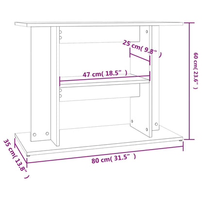 Aquarium Stand Black 80x35x60 cm Engineered Wood