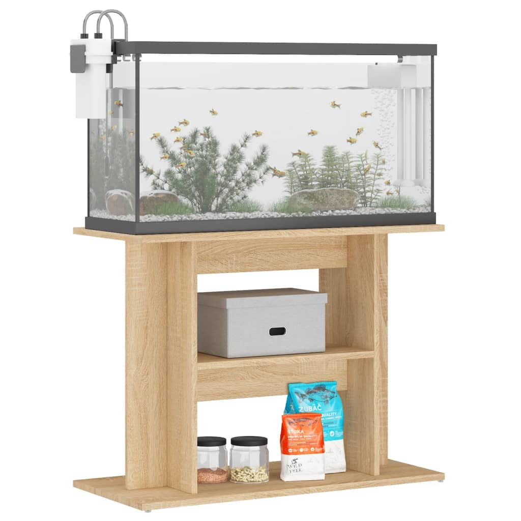 Aquarium Stand Sonoma Oak 80x35x60 cm Engineered Wood