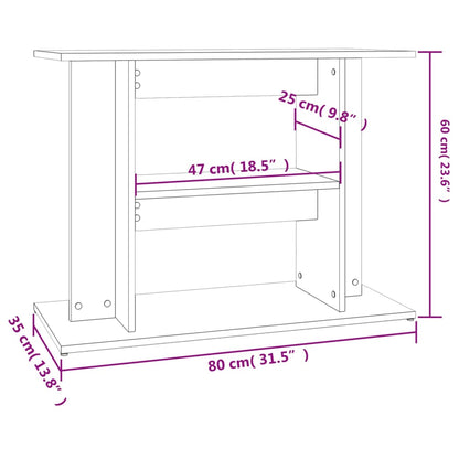 Aquarium Stand Sonoma Oak 80x35x60 cm Engineered Wood