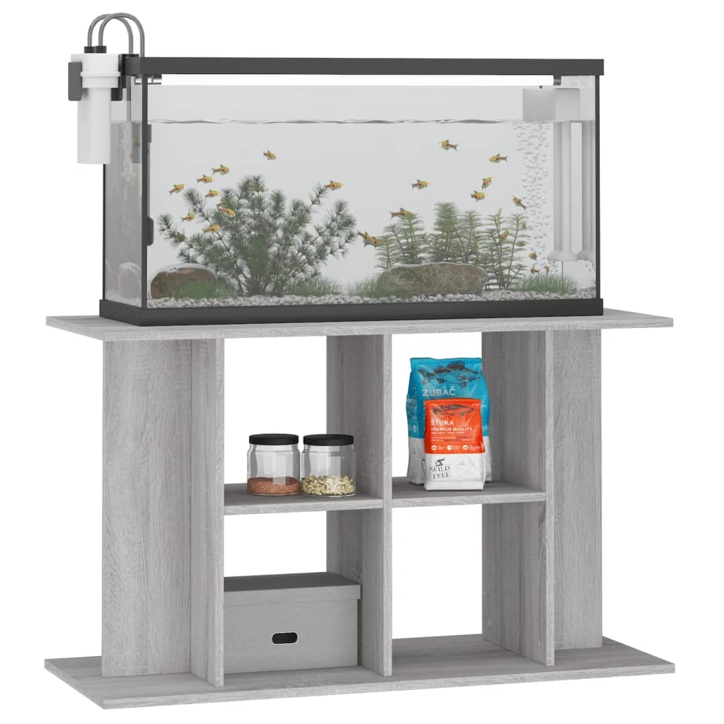 Aquarium Stand Grey Sonoma 100x40x60 cm Engineered Wood