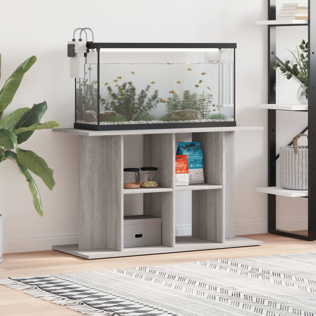 Aquarium Stand Grey Sonoma 100x40x60 cm Engineered Wood