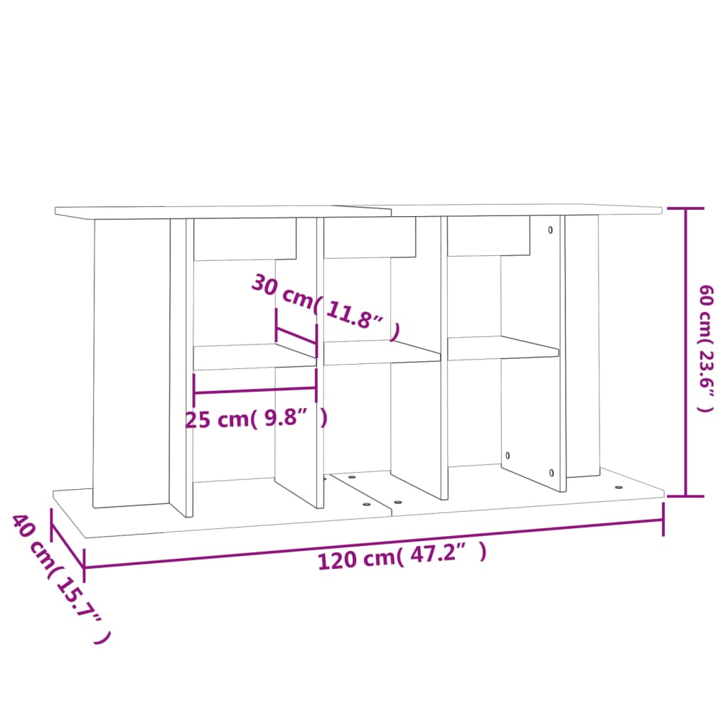 Aquarium Stand White 120x40x60 cm Engineered Wood