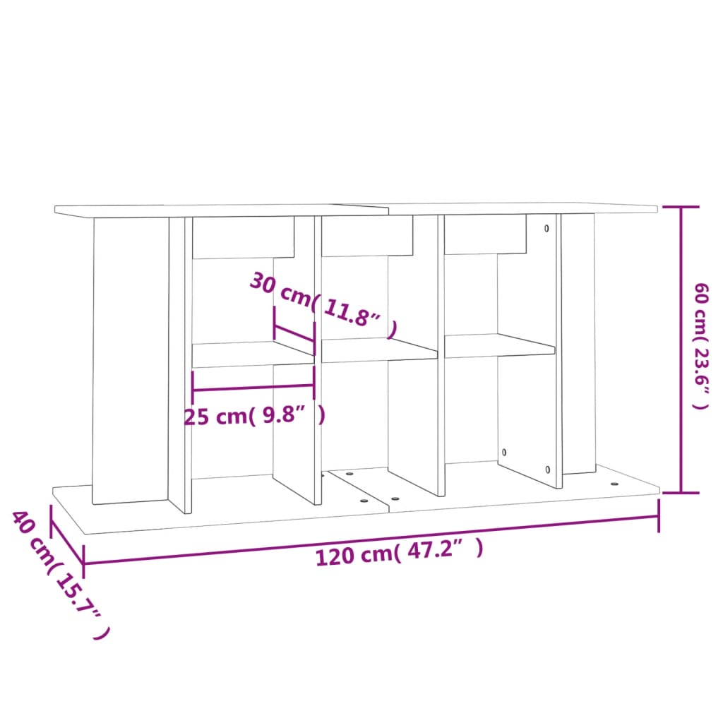 Aquarium Stand Brown Oak 120x40x60 cm Engineered Wood