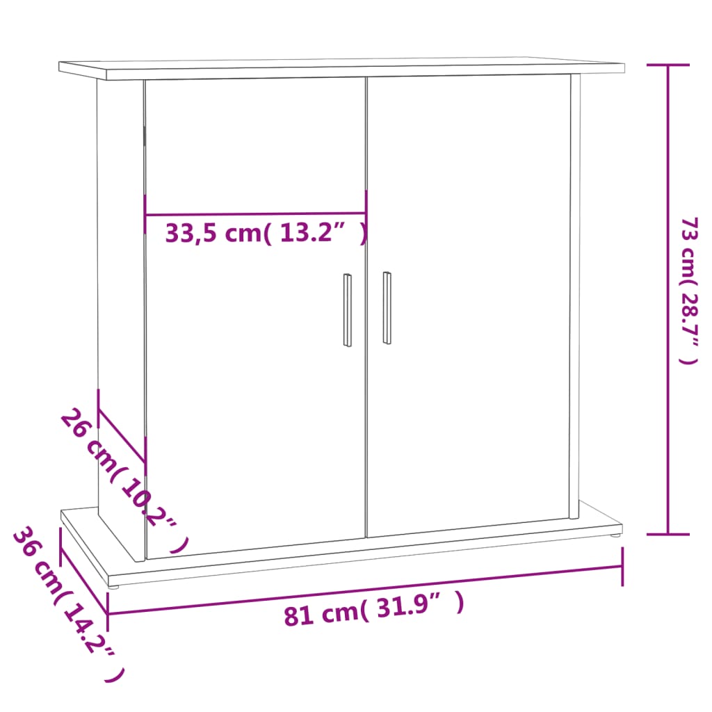 Aquarium Stand White 81x36x73 cm Engineered Wood